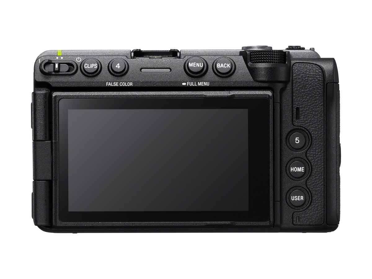 Sony FX5 vista posteriore con monitor LCD orientabile